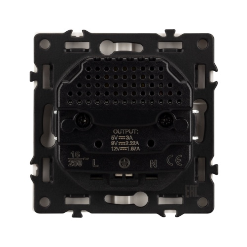 Механизм розетки с USB зарядкой SCT-NOBE-MUAC-SFPL-CA (230V, 16A) (Arlight, Кашемир)