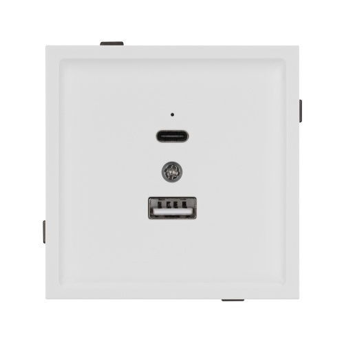 Механизм USB розетки SCT-TENDO-MUAC-SFPL-WH (5V, 3A, QC3) (Arlight, Матовый белый)