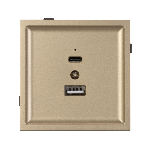 Механизм USB розетки SCT-TENDO-MUAC-SFPL-GD (5V, 3A, QC3) (Arlight, Матовый песочный)