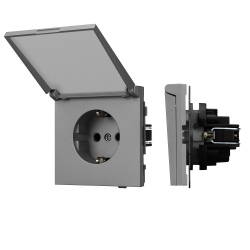 Механизм розетки влагозащищённый SCT-TENDO-MCP-PL-GR (230V, 16A) (Arlight, Графитовый)