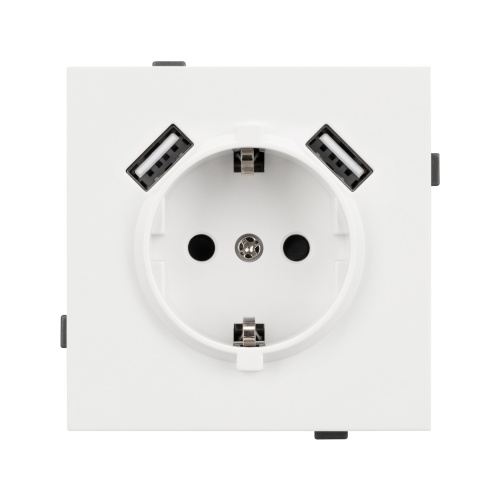 Механизм розетки с USB зарядкой SCT-TENDO-MUAA-SFPL-WH (230V, 16A) (Arlight, Матовый белый)