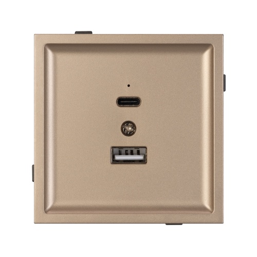 Механизм USB розетки SCT-TENDO-MUAC-PL-GD (5V, 3A, QC3) (Arlight, Песочный)