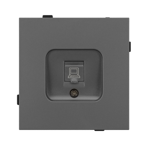 Механизм компьютерной розетки SCT-TENDO-MPC1-SFPL-GR (RJ-45, CAT6) (Arlight, Матовый графитовый)