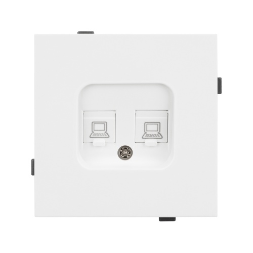 Механизм компьютерной розетки двойной SCT-TENDO-MPC2-PL-WH (RJ-45, CAT6) (Arlight, Белый)