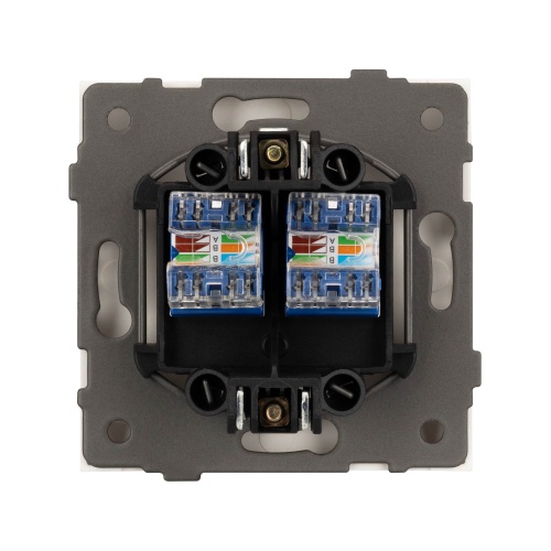 Механизм компьютерной розетки двойной SCT-TENDO-MPC2-PL-WH (RJ-45, CAT6) (Arlight, Белый)