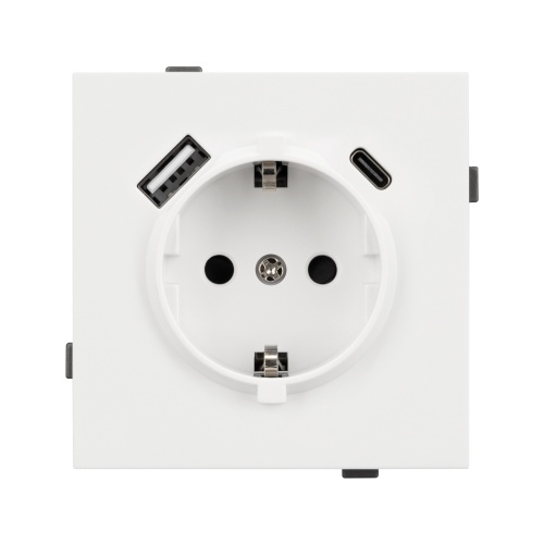 Механизм розетки с USB зарядкой SCT-TENDO-MUAC-SFPL-WH (230V, 16A) (Arlight, Матовый белый)