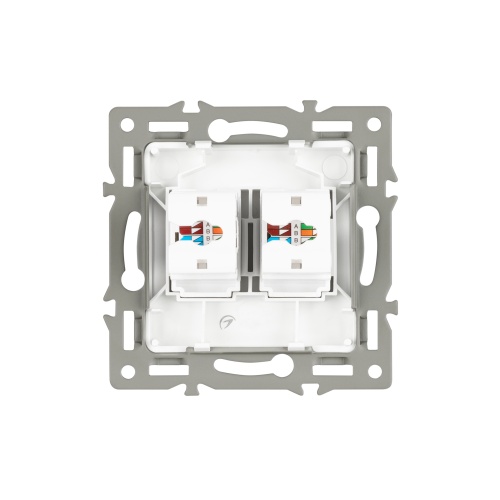 Механизм компьютерной розетки двойной SCT-MPC2-PL-GR (RJ-45, CAT6) (Arlight, -)