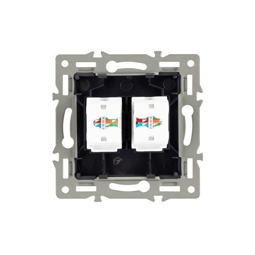 Механизм компьютерной розетки двойной SCT-MPC2-PL-BK (RJ-45, CAT6) (Arlight, -)