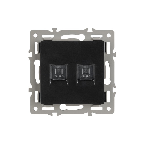 Механизм компьютерной розетки двойной SCT-MPC2-PL-BK (RJ-45, CAT6) (Arlight, -)