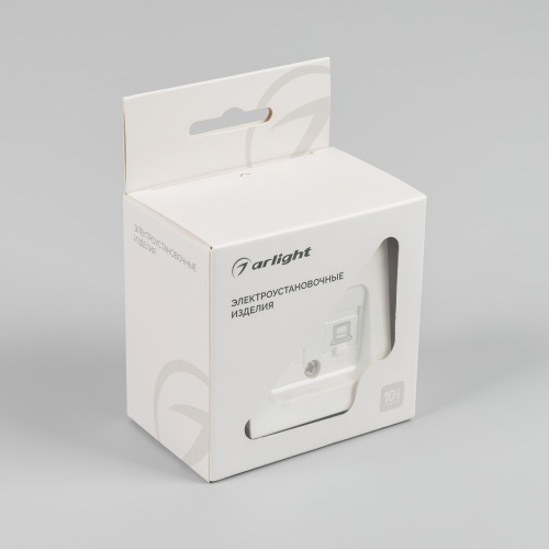Механизм компьютерной розетки двойной SCT-MPC2-PL-WH-V (RJ-45, CAT6) (Arlight, -)