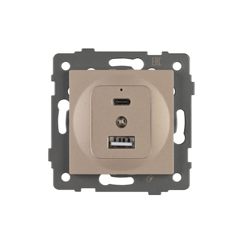 Механизм USB розетки SCT-MUAC-PL-GD-V (5V, 3A, QC4) (Arlight, -)