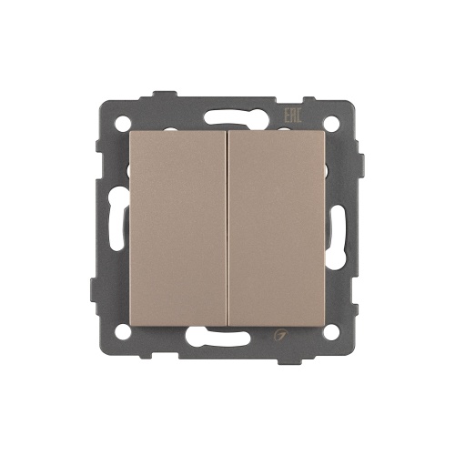 Механизм выключателя двухклавишный проходной SWT-MKP2-PL-GD-V (250V, 10A) (Arlight, -)