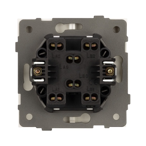 Механизм выключателя двухклавишный проходной SWT-TENDO-MKP2-SFPL-GD (230V, 10A) (Arlight, Матовый песочный)