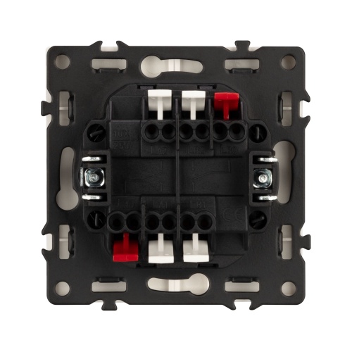 Механизм выключателя двухклавишный проходной SWT-NOBE-MKP2-SFPL-GD (230V, 10A) (Arlight, Золотой песок)