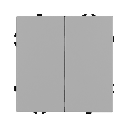 Механизм выключателя двухклавишный проходной SWT-NOBE-MKP2-SFPL-IS (230V, 10A) (Arlight, Никель)