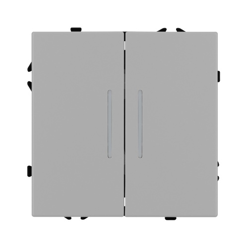 Механизм выключателя двухклавишный непроходной LED SWT-NOBE-MK02-SFPL-L-IS (230V, 10A) (Arlight, Никель)