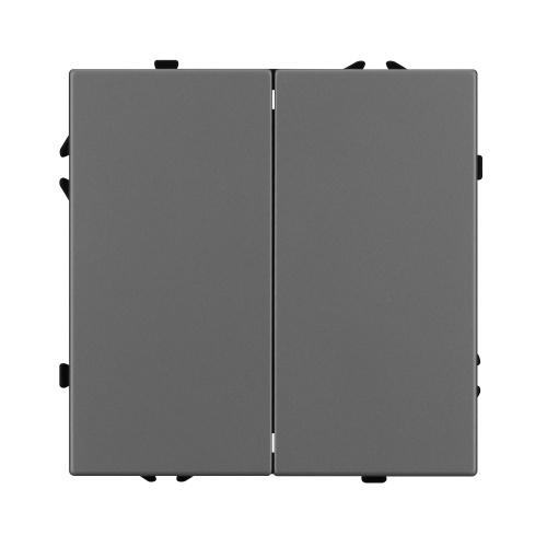 Механизм выключателя двухклавишный проходной SWT-NOBE-MKP2-SFPL-GR (230V, 10A) (Arlight, Серый базальт)