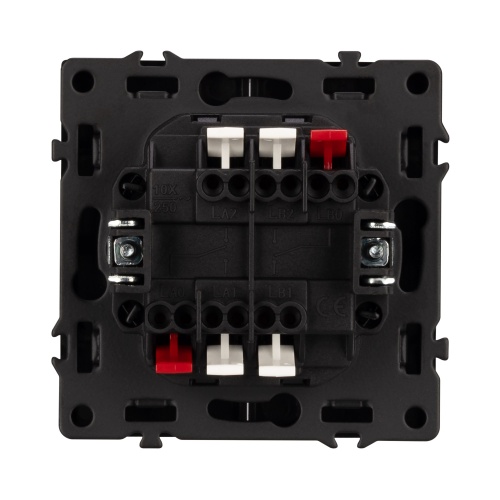 Механизм выключателя двухклавишный проходной SWT-NOBE-MKP2-SFPL-GR (230V, 10A) (Arlight, Серый базальт)