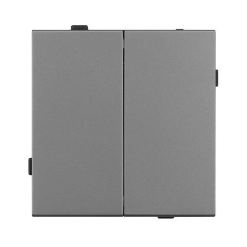 Механизм выключателя двухклавишный непроходной SWT-TENDO-MK02-PL-GR (230V, 10A) (Arlight, Графитовый)