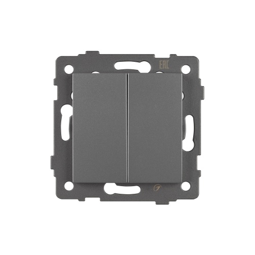 Механизм выключателя двухклавишный непроходной SWT-MK02-PL-GR-V (250V, 10A) (Arlight, -)