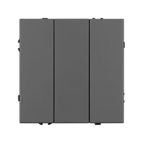 Механизм выключателя трехклавишный непроходной SWT-NOBE-MK03-SFPL-GR (230V, 10A) (Arlight, Серый базальт)