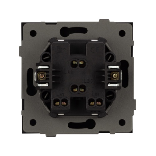 Механизм выключателя двухклавишный непроходной SWT-TENDO-MK02-SFPL-BK (230V, 10A) (Arlight, Матовый черный)