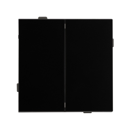 Механизм выключателя двухклавишный непроходной SWT-TENDO-MK02-PL-BK (230V, 10A) (Arlight, Черный)