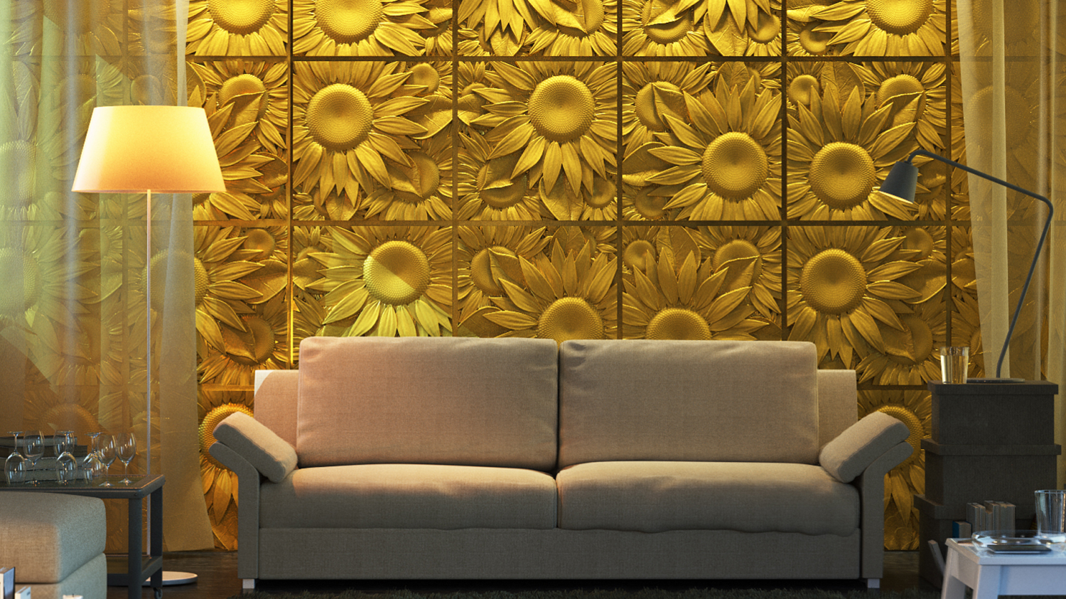 3D панели Sunflower — обзор и применение в интерьере 3D панели Sunflower — обзор и применение в интерьере