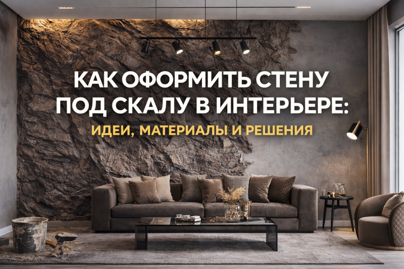Как оформить стену под скалу в интерьере