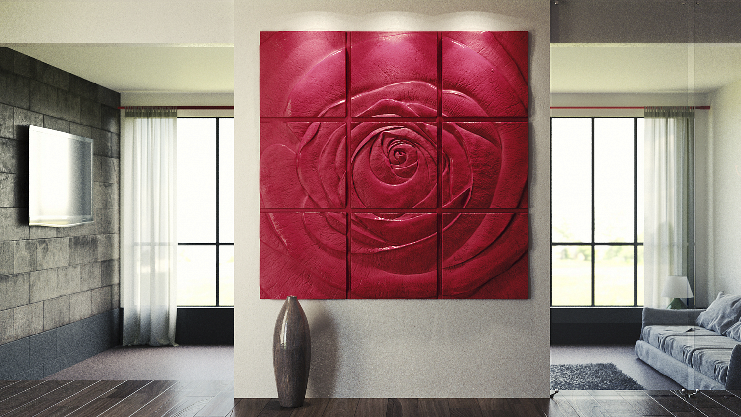 3D-панно Rose — художественный акцент и выразительный элемент интерьера