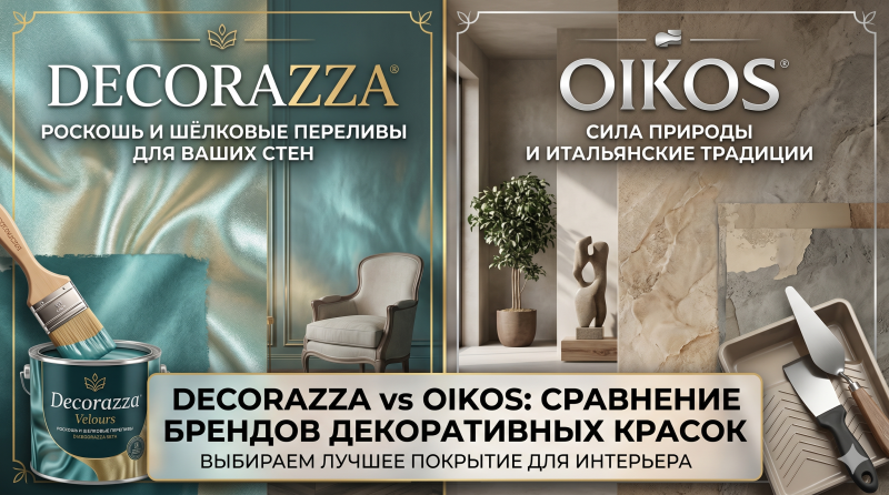 Декоративные краски Oikos и Decorazza — обзор премиальных интерьерных покрытий