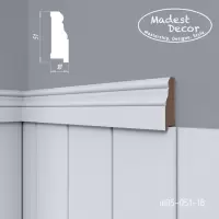 Молдинг для стеновой панели Madest Decor MW05-051-18 МДФ 2400*51*18 мм