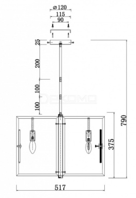 Люстра на штанге Marmo MOD099PL-06G