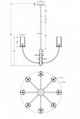 Люстра на штанге Arco MOD223PL-08BS