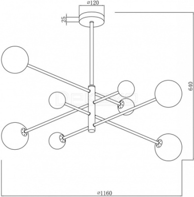 Люстра на штанге Sphirity FR5376CL-08B