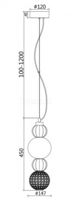 Подвесной светильник Collar P069PL-L17CH3K