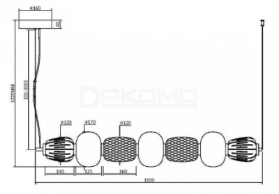 Подвесной светильник Pattern MOD267PL-L42G3K