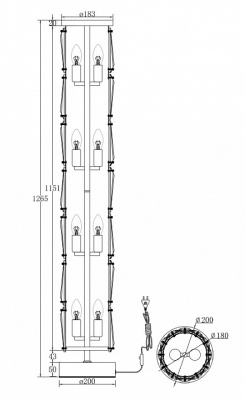 Торшер Puntes MOD043FL-08G