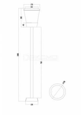 Наземный высокий светильник Faro O039FL-01B