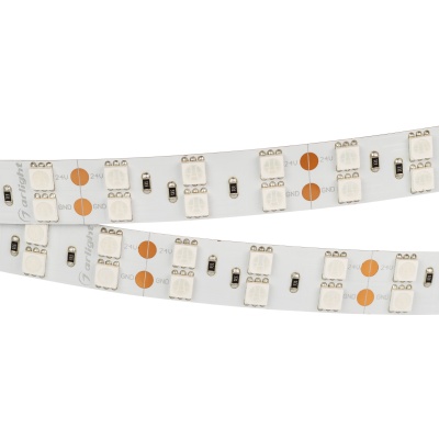 Лента RT 2-5000 24V Green 2x2 (5060, 600 LED, LUX) (Arlight, 28.8 Вт/м, IP20)