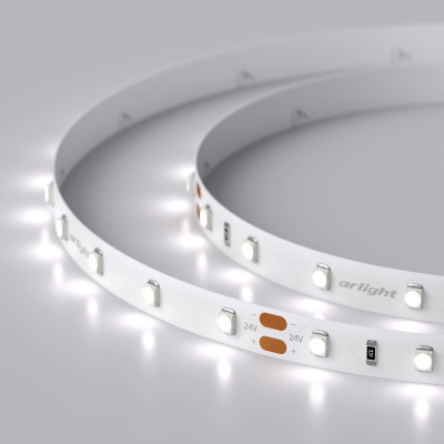Лента RT 2-5000 24V White6000 (3528, 300 LED, LUX) (Arlight, 4.8 Вт/м, IP20)