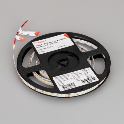 Лента RT-A128-8mm 24V Warm3500 (9.6 W/m, IP20, 2835, 5m) (Arlight, высок.эфф.150 лм/Вт)