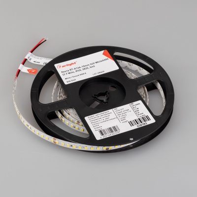 Лента RT-A144-10mm 24V White6000 (7.7 W/m, IP20, 2835, 5m) (Arlight, высок.эфф.200 лм/Вт)
