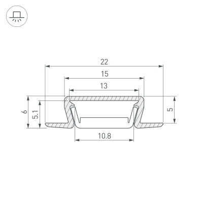 Профиль MIC-FS-2000 ANOD BLACK (Arlight, Алюминий)