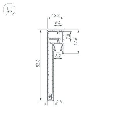 Профиль PLINTUS-H54B-2000 BLACK (Arlight, Алюминий)