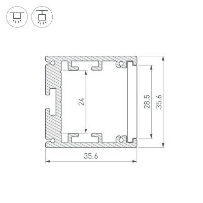 Профиль SL-ARC-3535-D1500-N90 WHITE (1180мм, дуга 1 из 4) (Arlight, Алюминий)