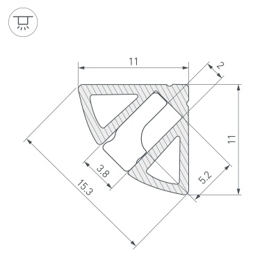 Профиль SL-KANT-H11-2000 ANOD BLACK (Arlight, Алюминий)