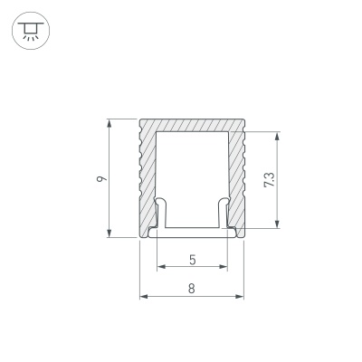 Профиль SL-MINI-8-2000 ANOD BLACK (Arlight, Алюминий)