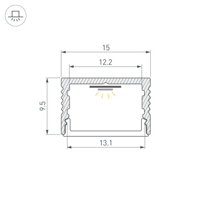 Профиль SL-SLIM15-H10-2000 BLACK (Arlight, Алюминий)