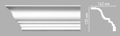 Плинтус потолочный гладкий Decomaster 96271 (135х142х2400мм)